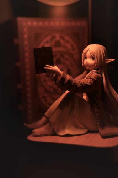 A cozy evening to read a good tome. · Frieren - Roomwear - Desktop Cute - Taito 