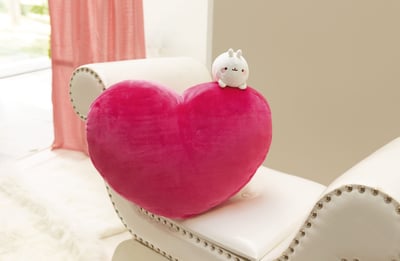 Molang - Herzförmiges Kissen mit Molang Kuscheltier (42 x 27 cm) (1)