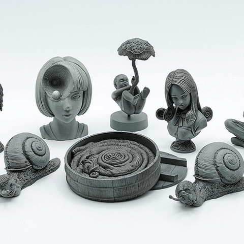 Set - Junji Ito Uzumaki Pocket Curse Mini Figures- Good Smile Company (8 Figures)