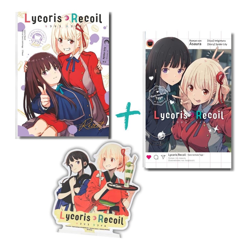Lycoris Recoil Bundle: Manga + Roman + Acrylfigur - Panini