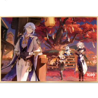 Aether, Paimon, Albedo & Ayato - Genshin Impact Liu Feng - Shikishi - miHoYo