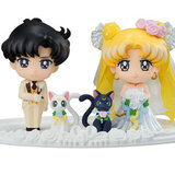 Usagi / Bunny Tsukino, Mamoru Chiba, Luna und Artemis - 4er Set - Sailor Moon Happy Wedding - Petit Chara