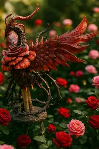 Schwarzer Rosendrache im Rosengarten