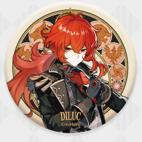 Diluc - Genshin Impact - Mondstadt Series Chara Can Badge