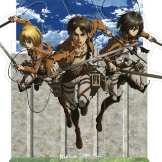 Eren, Mikasa & Armin - Attack on Titan Acrylic Diorama - Sakami