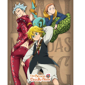 Ban, Meliodas & King - The Seven Deadly Sins Wallscroll - Pop Buddies (50 x 70 cm)